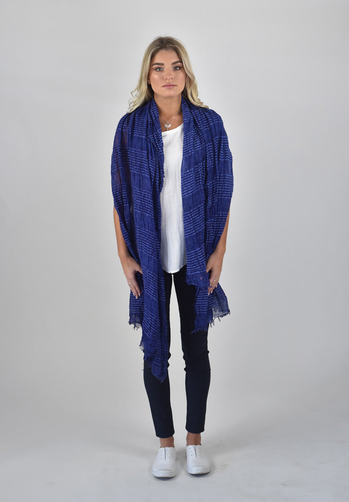 Carousel Essentials Ripple Scarf-Royal Blue