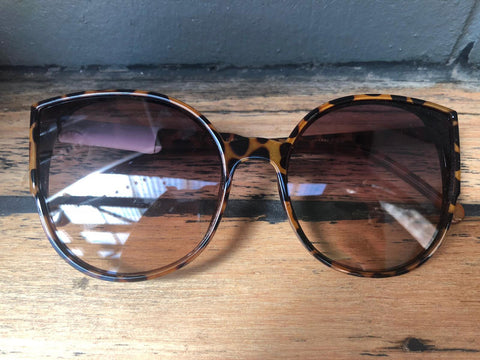 Round Retro Frame Leopard Print Sunglasses