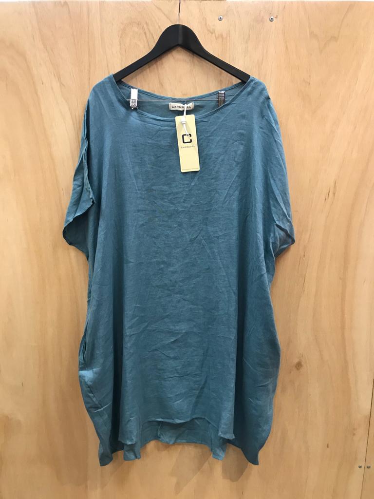 Linen Day Dress Teale