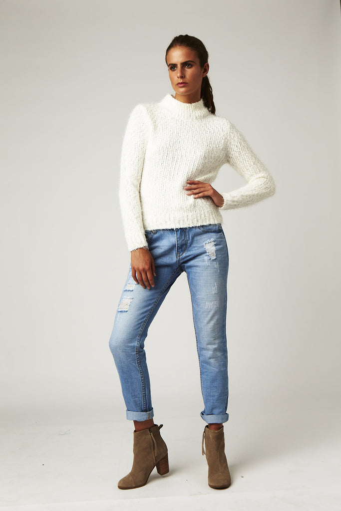 Carousel Essentials Distressed Boyfriend Jean