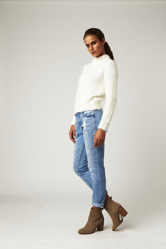 Carousel Essentials Distressed Boyfriend Jean