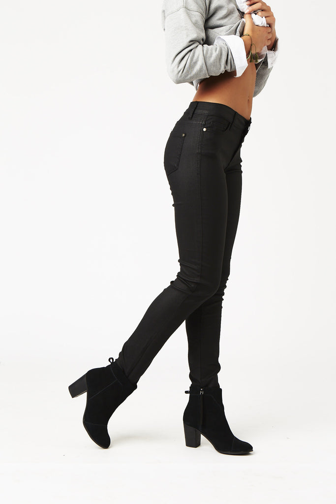 Carousel Essentials Wax Jeans in Black