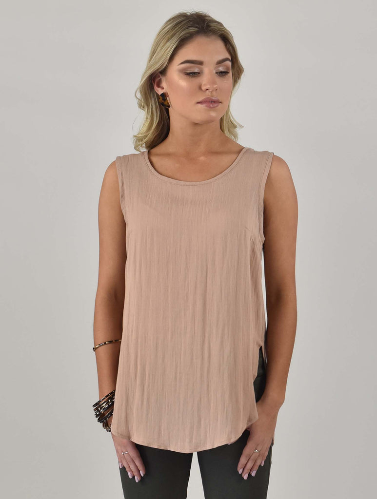 Carousel Essentials Palazzo Top In Beige