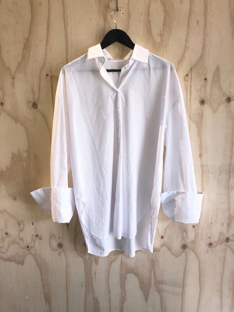 Carousel Essentials Cuff Shirt in white