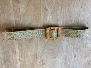 Sand Belt with Brown Square Buckle