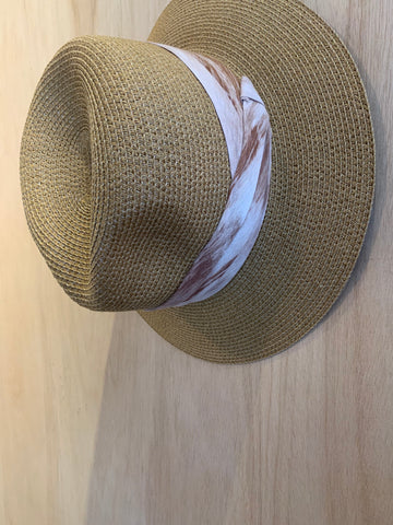 Straw Hat - Blue and White band