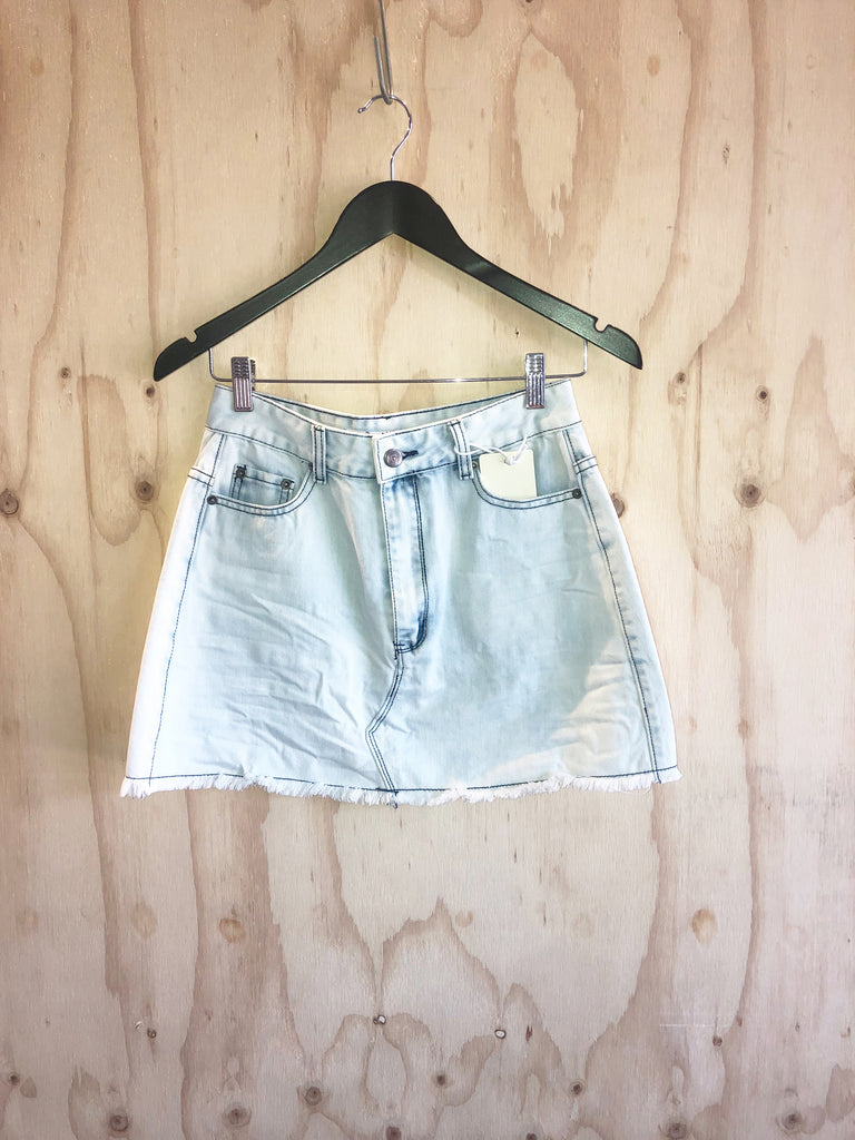 Carousel Essentials Acid Wash Denim Mini Skirt