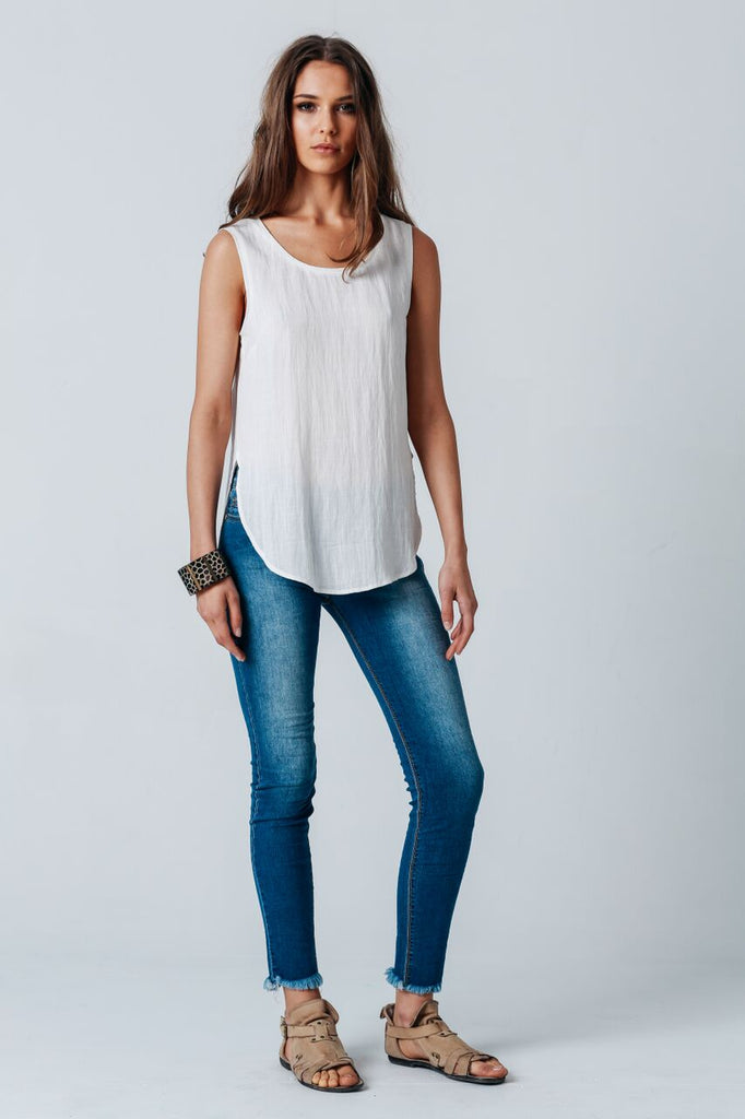 Carousel Essentials Palazzo Top in White