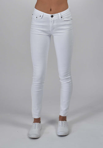 Carousel Essentials Washed Skinny Jean in White Denim