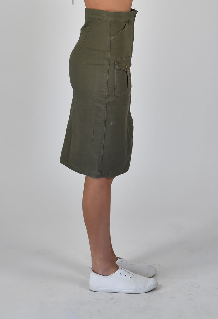 Carousel Essentials Military Skirt in Kahki