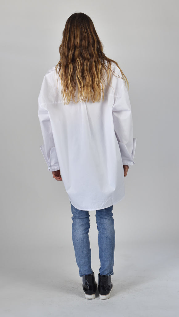 Carousel Essentials Cuff Shirt in white