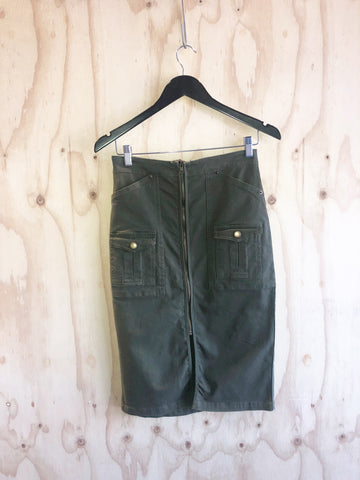 Raw Cuff Denim Mini Skirt