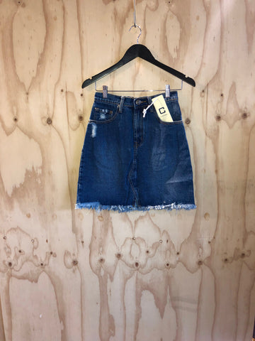 Carousel Essentials Acid Wash Denim Mini Skirt