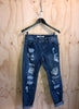Dark Denim Distressed Boyfriend Jean