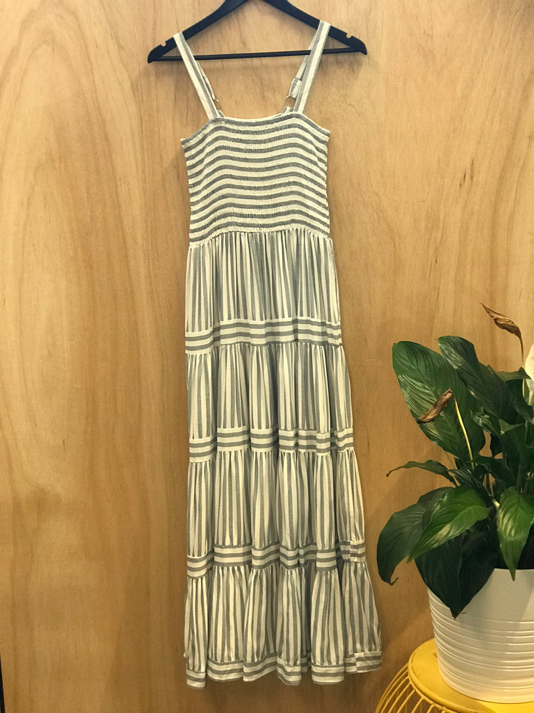 Candy Cane Dress Blue and White Stripe