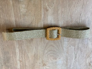 Beige Belt With Bamboo Buckle