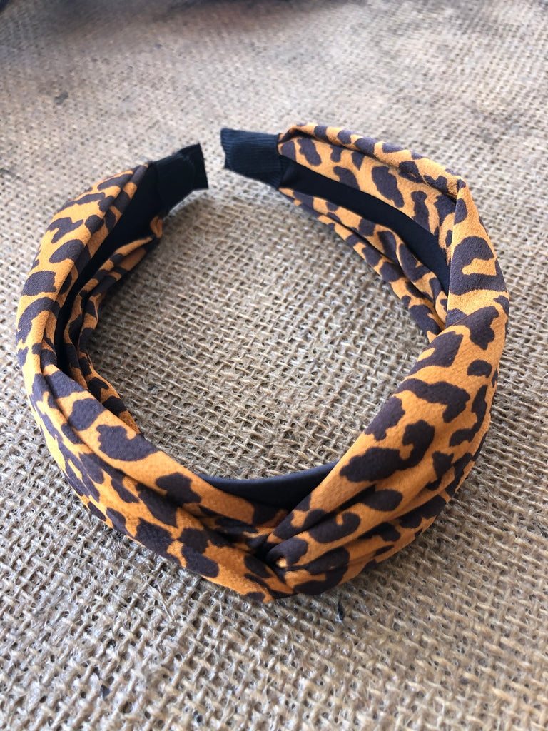 Orange and Black Animal Print Headband