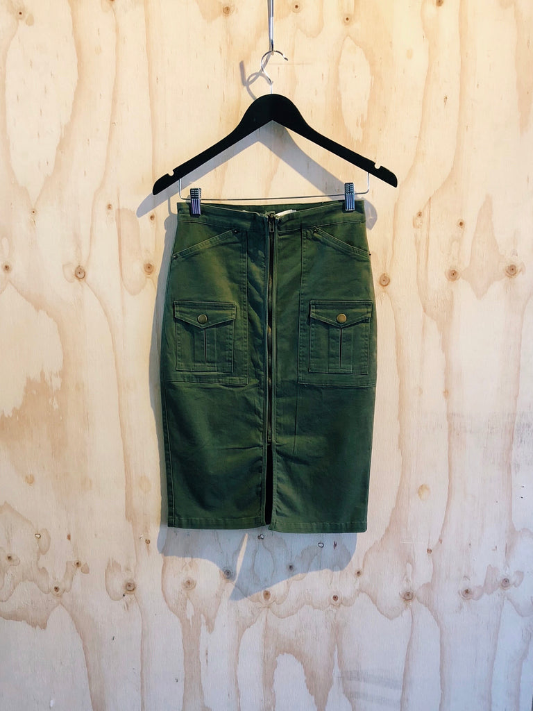 Carousel Essentials Military Skirt in Kahki