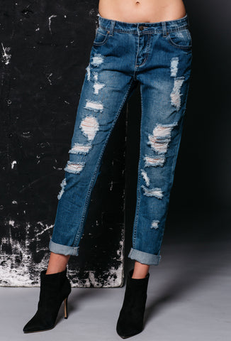 Carousel Vintage Roll Up Jean Blue