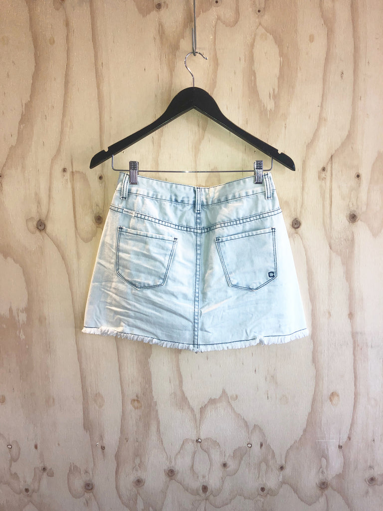 Carousel Essentials Acid Wash Denim Mini Skirt