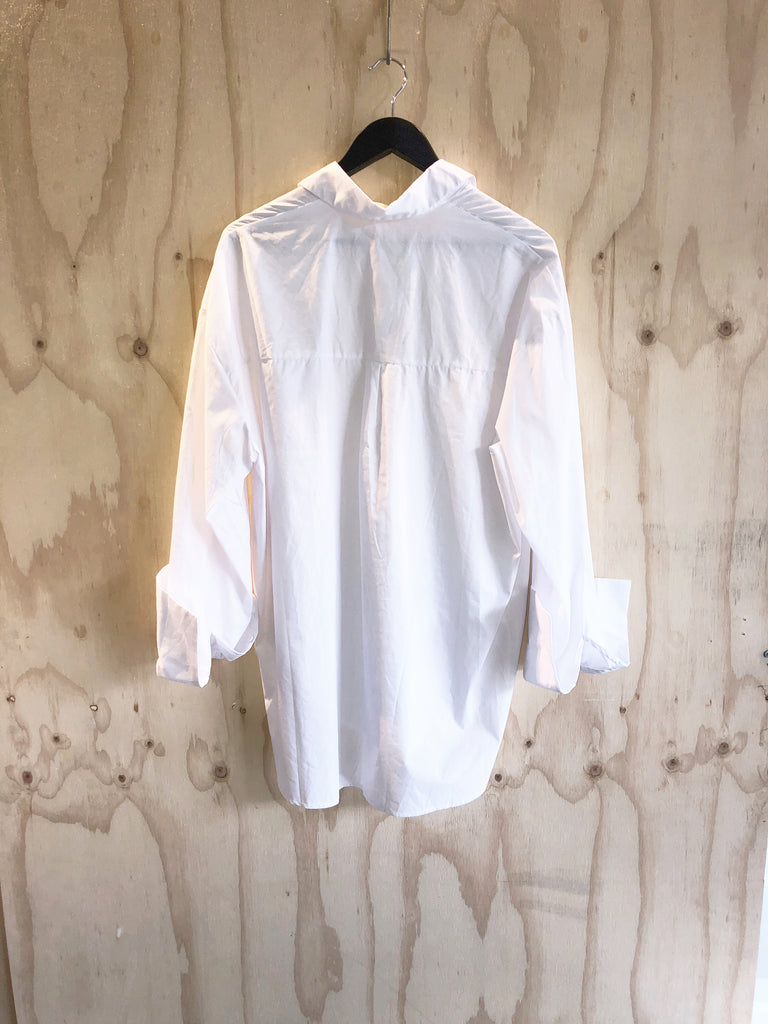 Carousel Essentials Cuff Shirt in white