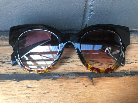 Retro Circular Black Sunglasses