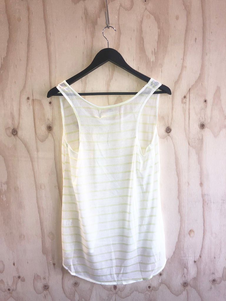 Sheer Stripe Tank Lime/White