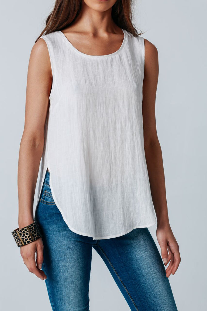 Carousel Essentials Palazzo Top in White
