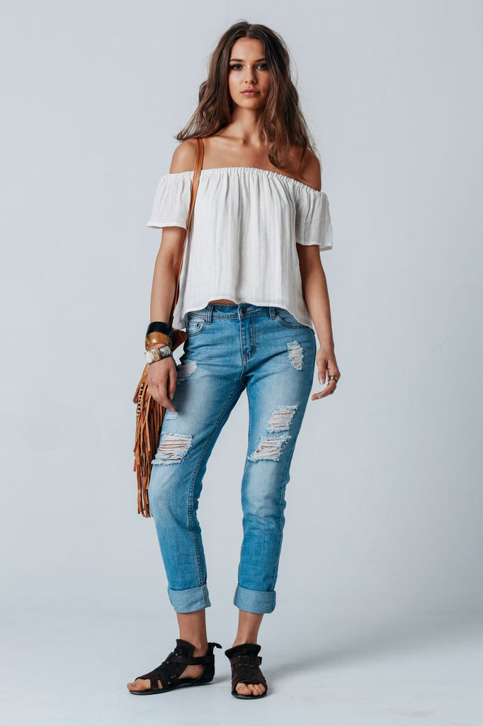 Gypsy top in white